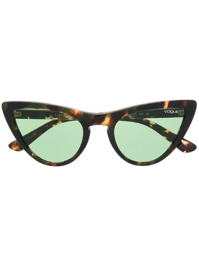 Shop Vogue Eyewear X Gigi Hadid Cat Eye Sunglasses In Brown