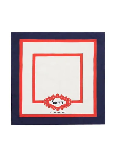 Shop Burberry Society Print Scarf In Blue