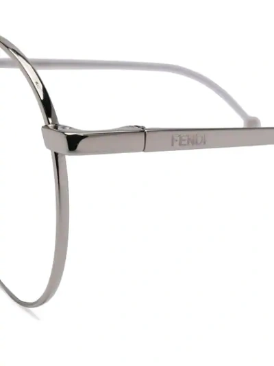 Shop Fendi Eyewear Oversized Glasses - Silver