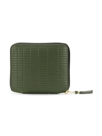 Shop Comme Des Garçons Textured Compact Wallet In Green