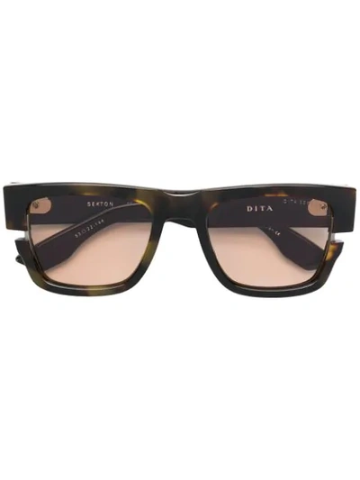 Shop Dita Eyewear Sekton Sunglasses In Brown