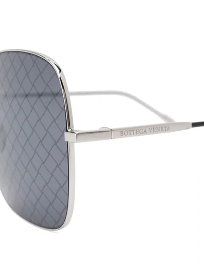 BOTTEGA VENETA EYEWEAR SQUARE FRAME SUNGLASSES - 金属色