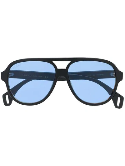 Shop Gucci Klassische Pilotenbrille In Black