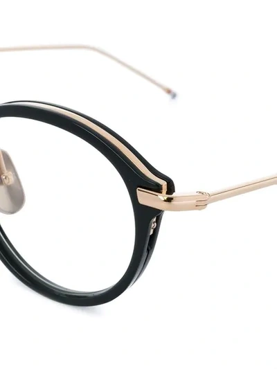 Shop Thom Browne Black & Shiny 18k Gold Optical Glasses