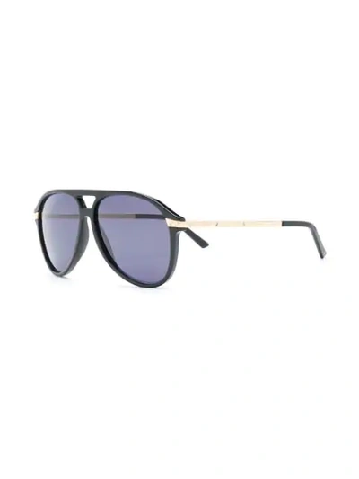 Shop Cartier Pilot-frame Sunglasses In Black