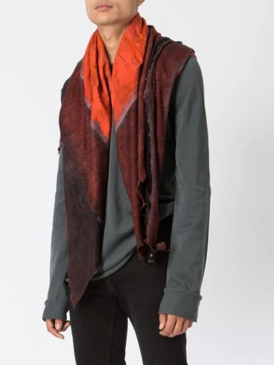Shop Avant Toi Printed Square Scarf In Red