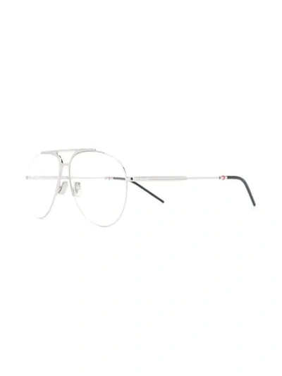 Shop Dior Aviator Frame Glasses In Silver