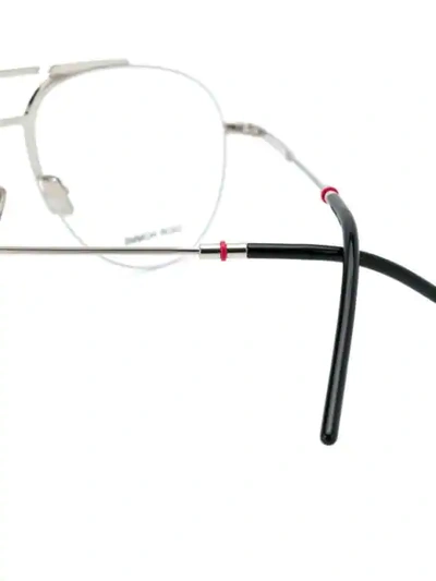 Shop Dior Aviator Frame Glasses In Silver