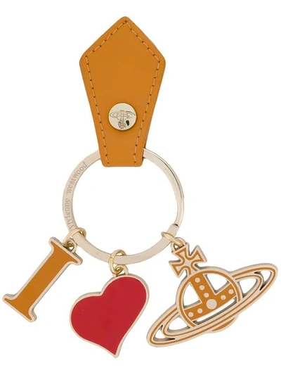 Shop Vivienne Westwood I Love Keychain - Yellow