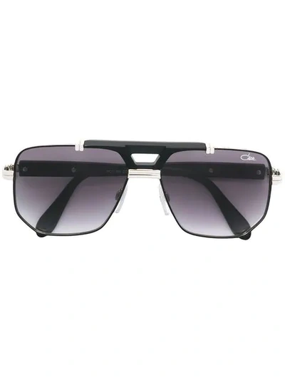 Shop Cazal Aviator Tinted Sunglasses In Metallic