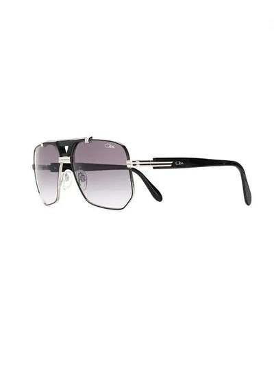 Shop Cazal Aviator Tinted Sunglasses In Metallic
