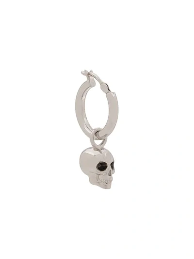 Shop Northskull Atticus Skull Hoop Earring In Silver