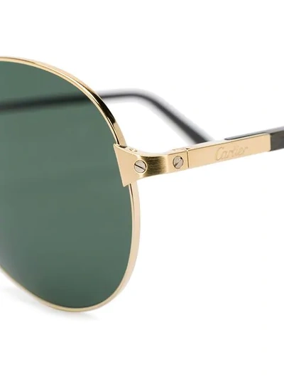 Shop Cartier Santos De  Aviator-frame Sunglasses In Gold