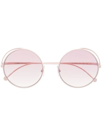 Shop Fendi Rama Round Sunglasses In Pink