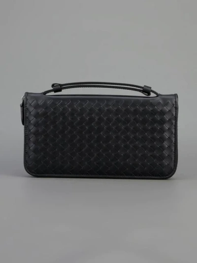 BOTTEGA VENETA 'INTRECCIATO'编织钱包 - 黑色