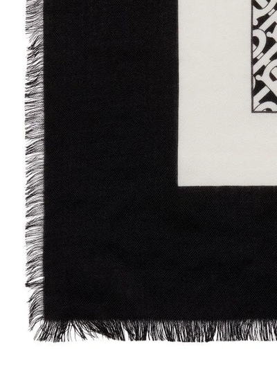 Shop Burberry Monogram Print Lightweight Cashmere Scarf In Black