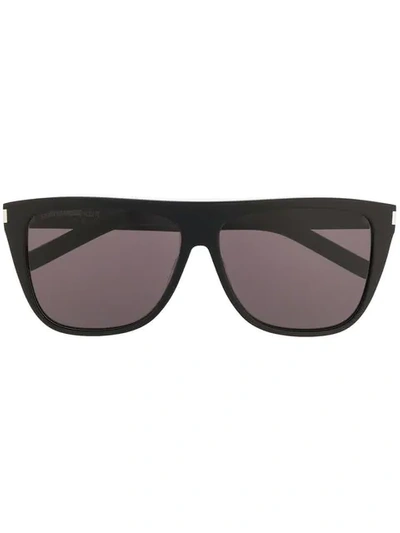 Shop Saint Laurent Square Frame Sunglasses In Black