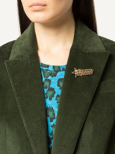 Shop Vivienne Westwood Logo Brooch In Gold