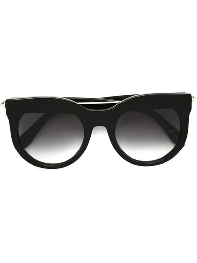 Shop Alexander Mcqueen Round Frame Sunglasses In Black