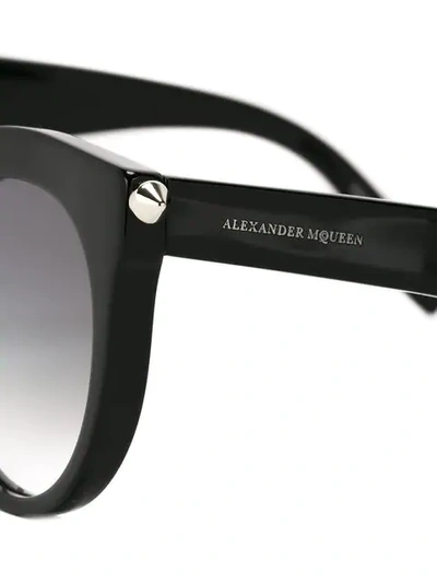 Shop Alexander Mcqueen Round Frame Sunglasses In Black