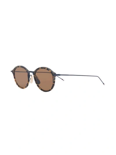 Shop Thom Browne Round Tortoiseshell Sunglasses In Brown