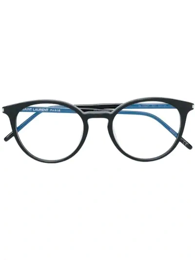 Shop Saint Laurent Round Frame Glasses In Black