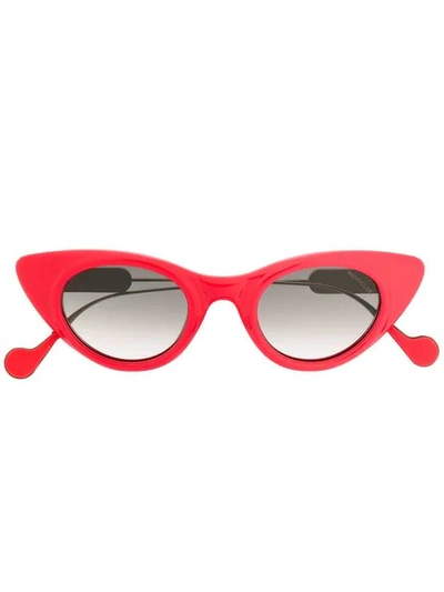 Shop Moncler Cat Eye Sunglasses In Red