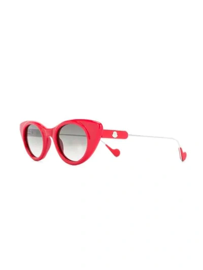 Shop Moncler Cat Eye Sunglasses In Red