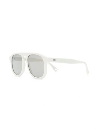 Shop Fendi White Sunglasses