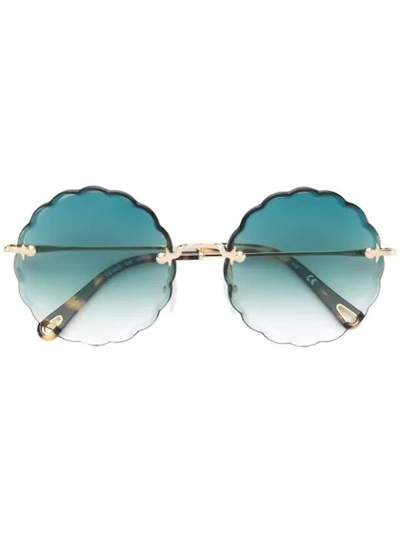 Shop Chloé Oversized Sunglasses In Gold