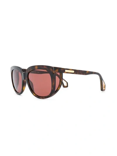 Shop Gucci Oversized Cat-eye Sunglasses In Brown