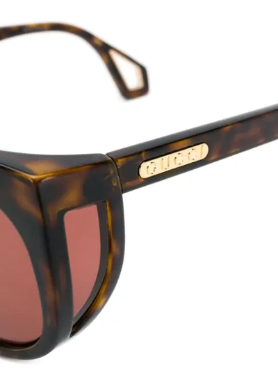 Shop Gucci Oversized Cat-eye Sunglasses In Brown
