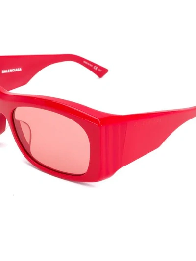 Shop Balenciaga Square-frame Sunglasses In Red