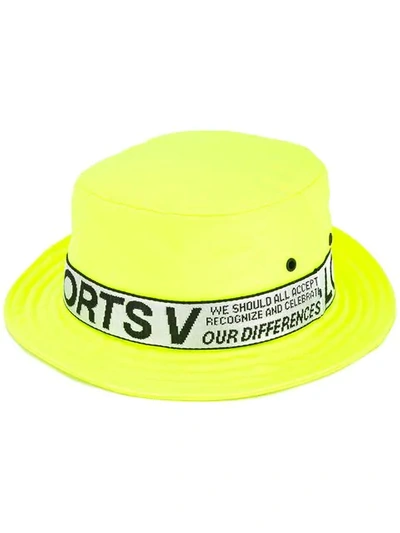 Shop Ports V Logo Flat Fedora Hat In Yellow