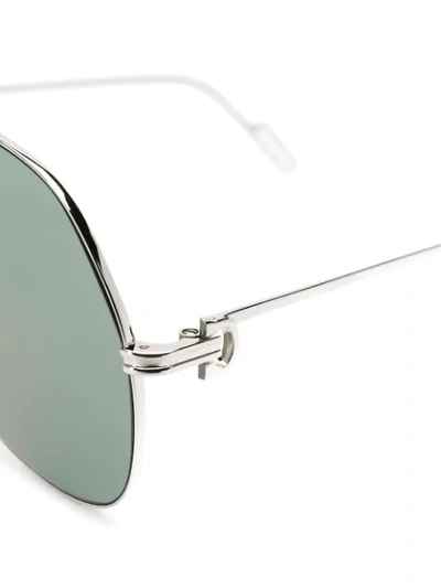 Shop Cartier Première De  Aviator-frame Sunglasses In Silver