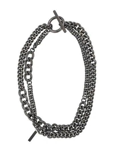 Shop Cedric Jacquemyn Double Chain Choker In Silver