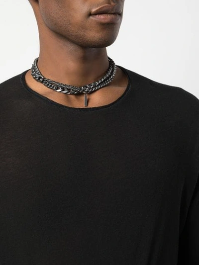 Shop Cedric Jacquemyn Double Chain Choker In Silver