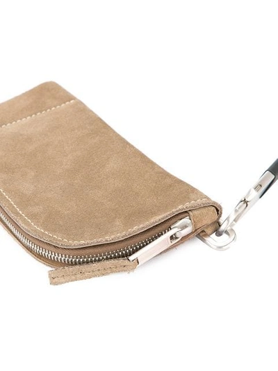 Shop Rick Owens Zipped Coin Pouch In Brown
