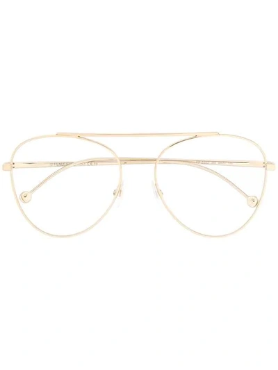 FENDI EYEWEAR AVIATOR FRAME GLASSES - 金色