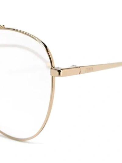 Shop Fendi Pilot-frame Glasses In Gold
