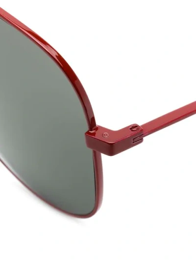 Shop Saint Laurent Eyewear Classic 11 Aviator Sunglasses - Red
