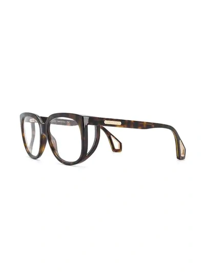 Shop Gucci Double-framed Glasses In Brown
