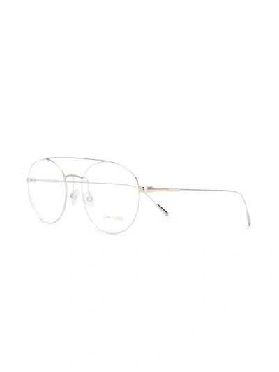 Shop Tom Ford Round Frame Glasses In Gold