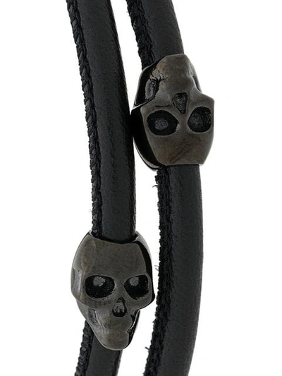 Shop Northskull Double Skull Bracelet In Black