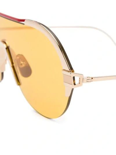 Shop Thom Browne Pilot-frame Sunglasses In Gold