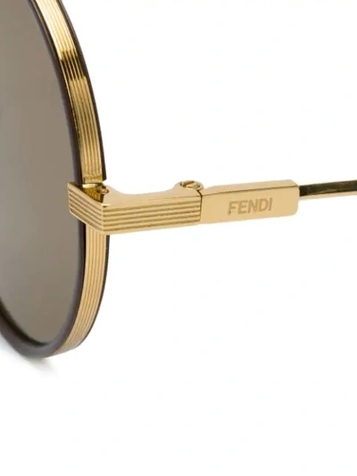 Shop Fendi Round-frame Sunglasses In Metallic