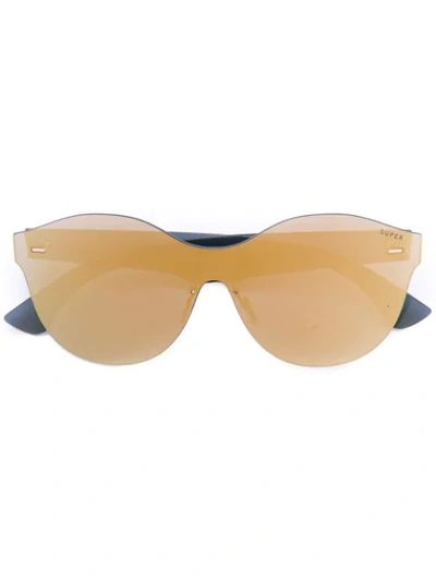 Shop Retrosuperfuture Oversized Sunglasses In Metallic