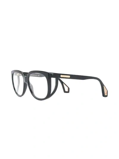 Shop Gucci Rectangle Frame Glasses In Black