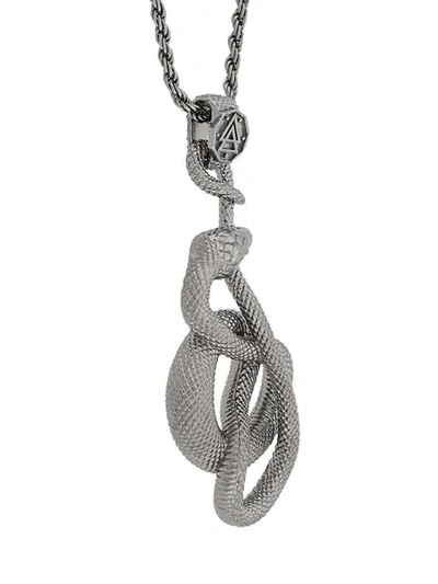 Shop Nove25 Ouroboros Pendant Necklace In Silver