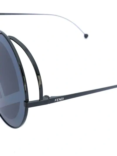 Shop Fendi Run Away Sunglasses In Black